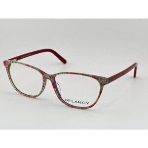 DELANCY DEL 113 PINK 54-14-140 Pink & Green Floral Plastic Glasses Frames